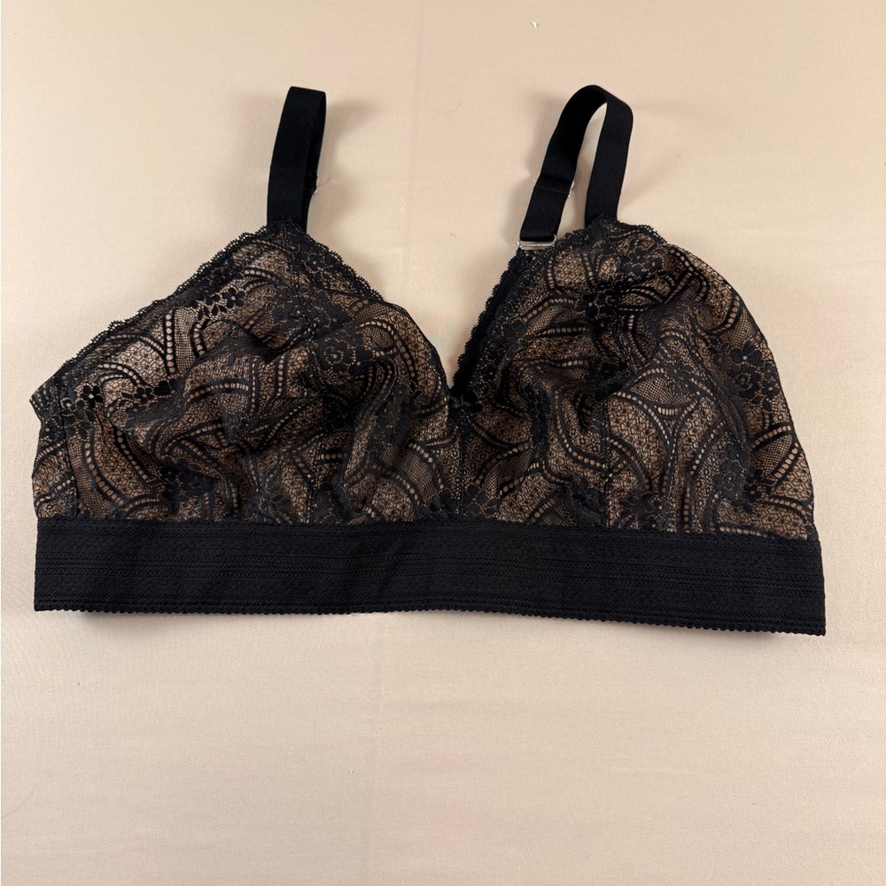 Glamorise Black and Brown Lace Bra